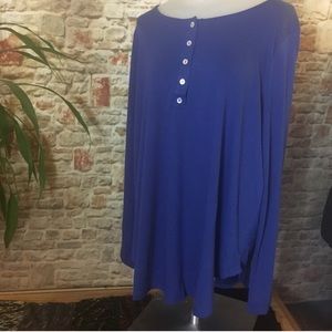 5/$25 New HenleyTop, Royal blue, plus size, box AB